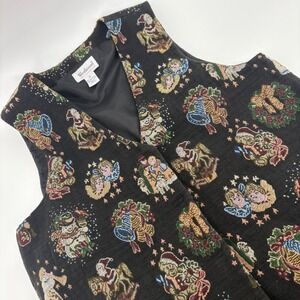 Westbound Christmas Vest Women's XL Tapestry Holiday Novelty Print‎ Festive